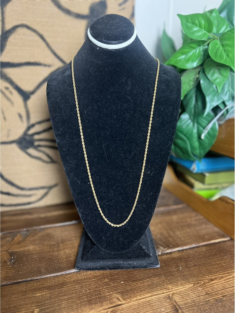 VINTAGE MONET GOLD TONE TWIST NECKLACE, MONET STAMPED